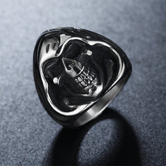 Halloween Wizardry Skull Head Titanium Steel Ring for Men