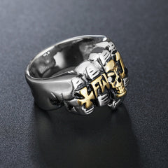 Halloween Skull Fist Titanium Steel Ring for Men