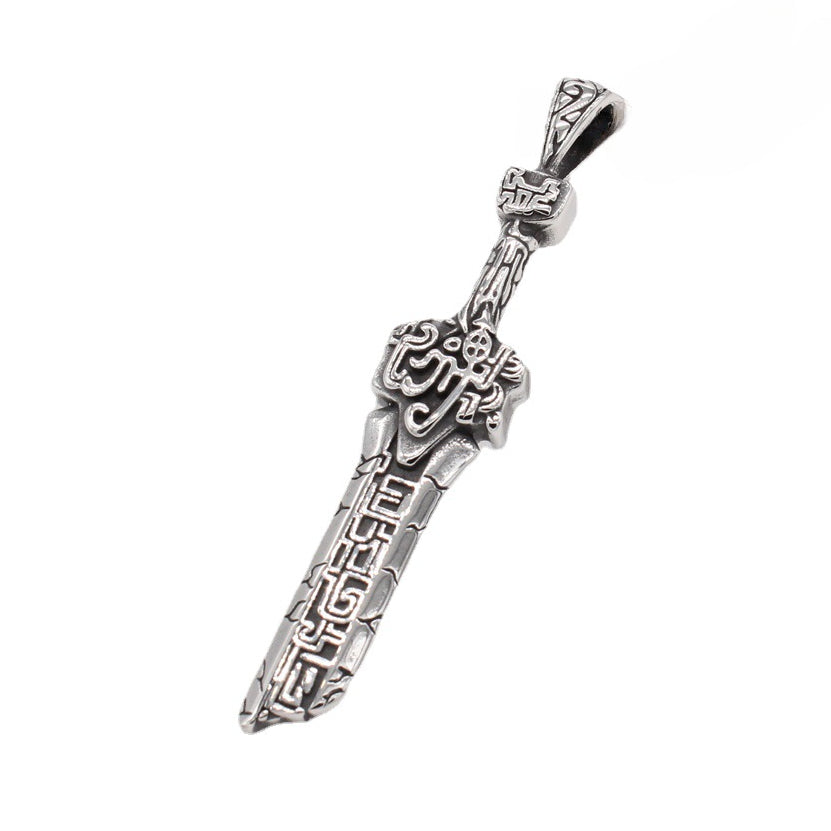 Broken Dragon Slayer Sword Titanium Steel Pendant for Men