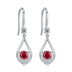 Red Crystal Teardrop Hook Earrings
