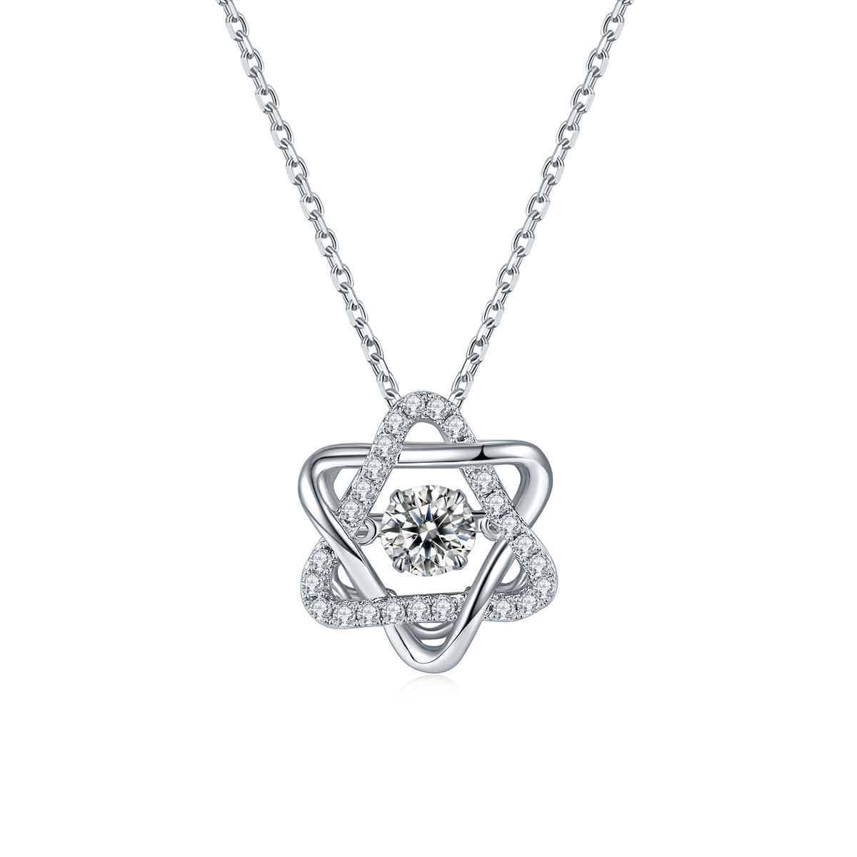 Hexagram 0.5Carate Moissanite Necklace