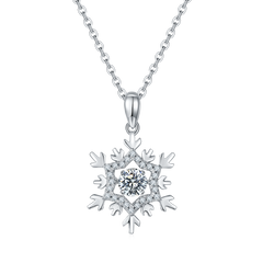 Snowflake 0.5Carat Round Moissanite Necklace