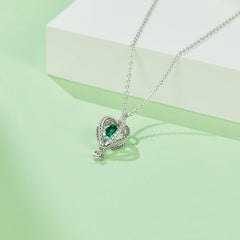 Hot Air Balloon Round Green Zircon Necklace