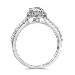 Cathedral Halo 1.0Carat Oval Moissanite Ring