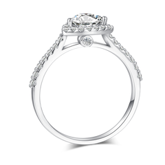 Cathedral Halo 1.0Carat Heart Shape Moissanite Ring