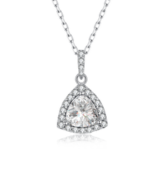 Halo 1.0Carat Triangle Moissanite Necklace