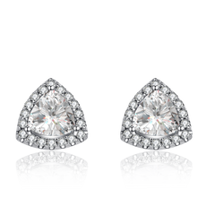 Halo 0.5Carat Triangle Moissanite Studs