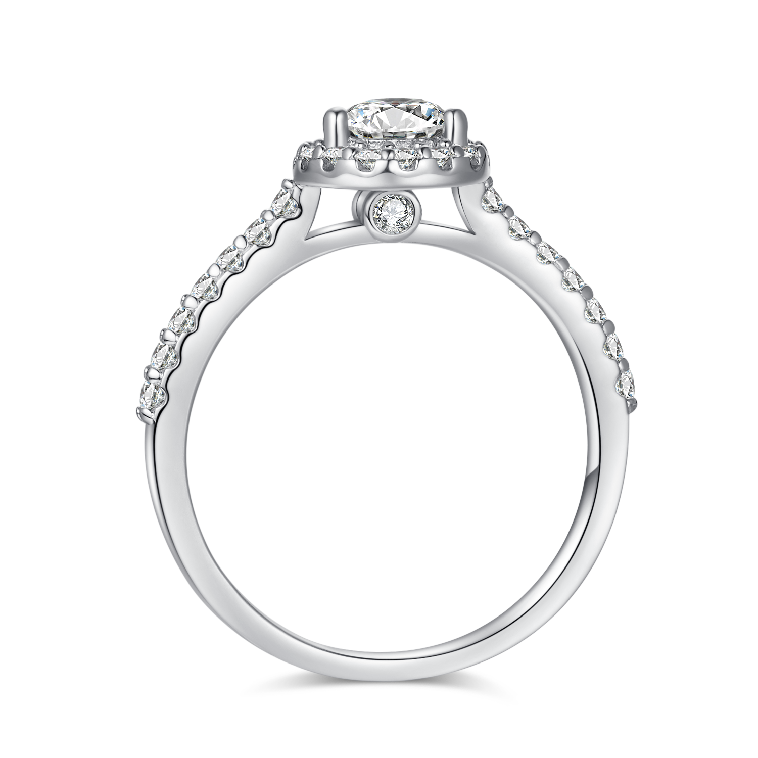 Cathedral Halo 1.0Carat Pear Drop Moissanite Ring