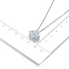 Aquamarine Stone Square Necklace for Women