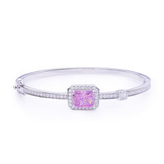 2.0Carat Rectangle Pink Zircon Bracelet