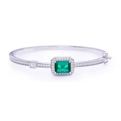 2.0Carat Rectangle Green Zircon Bracelet