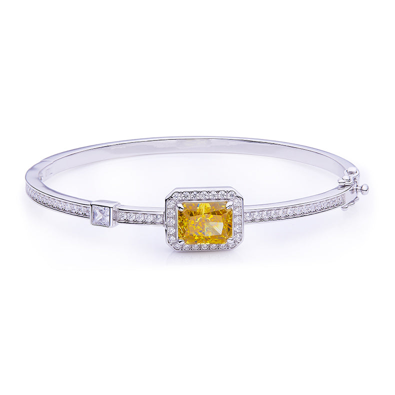 2.0Carat Rectangle Yellow Zircon Bracelet