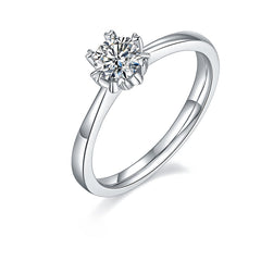 Six Heart Prongs 0.5Carat Moissanite Engagement Ring