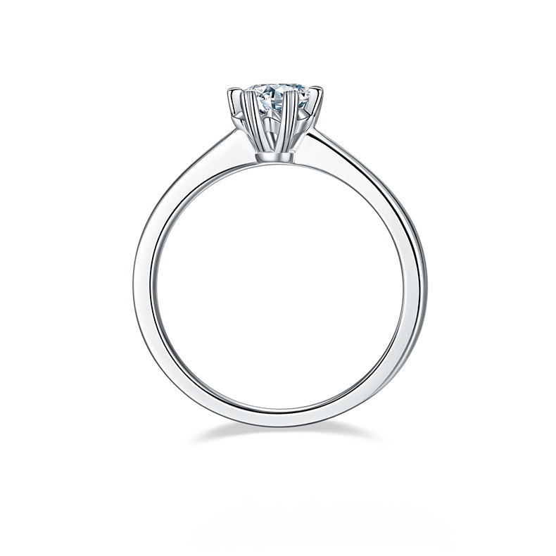 Six Heart Prongs 0.5Carat Moissanite Engagement Ring