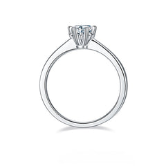 Six Heart Prongs 0.5Carat Moissanite Engagement Ring