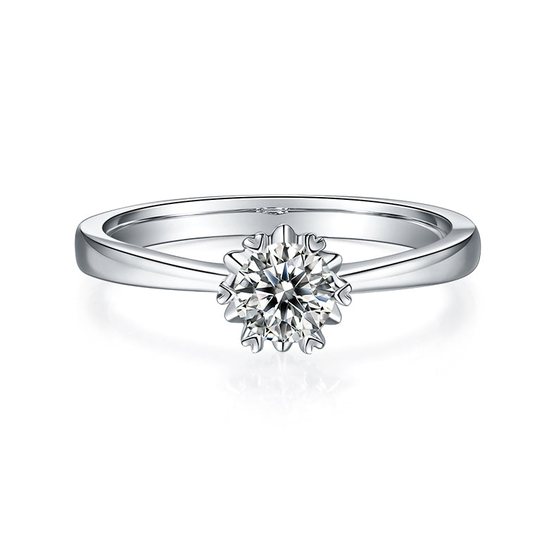 Six Heart Prongs 0.5Carat Moissanite Engagement Ring