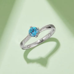 0.5 Carat Round Cut Moissanite Engagement Ring