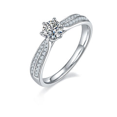 0.5Carat Moissanite Half Eternity Engagement Ring