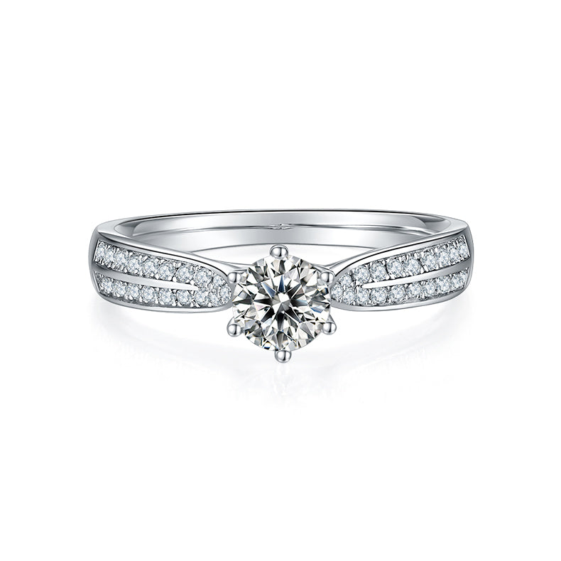 0.5Carat Moissanite Half Eternity Engagement Ring