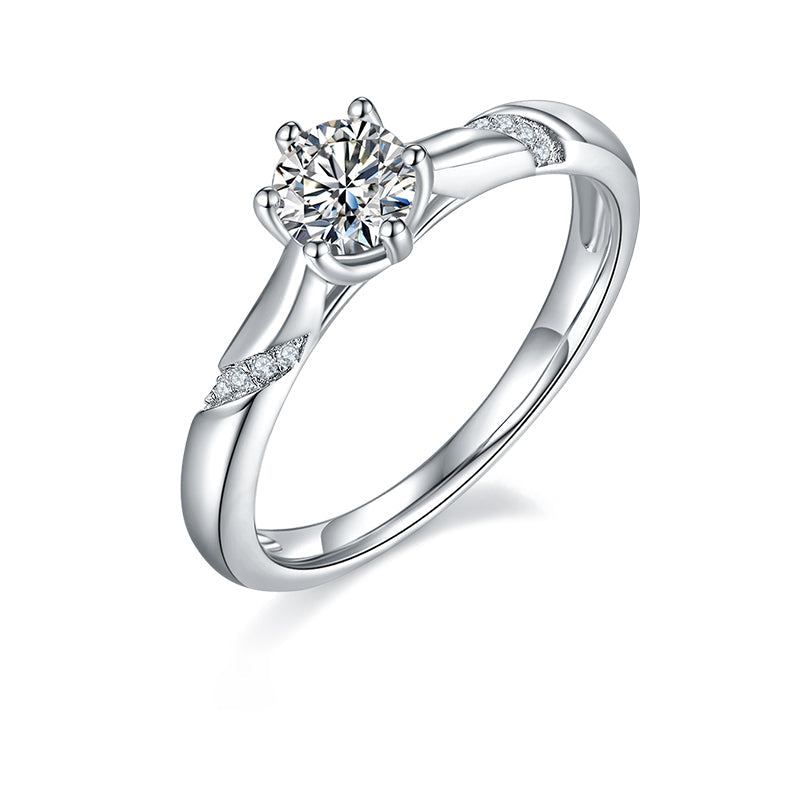 Stylish 0.5Carat Moissanite Engagement Ring