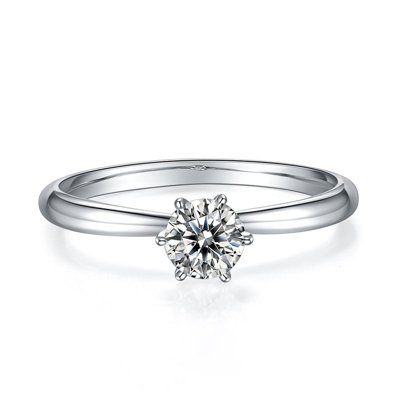 Solitaire 0.5 Carat Moissanite Engagement Ring