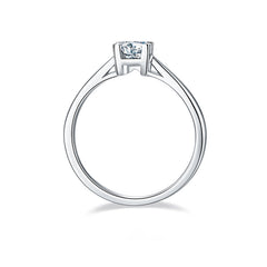 HW Prongs 0.5Carat Round Moissanite Engagement Ring