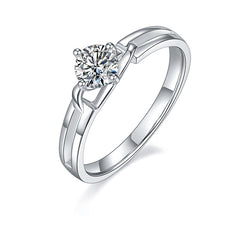 0.5Carat Round Moissanite Hollow Engagement Ring