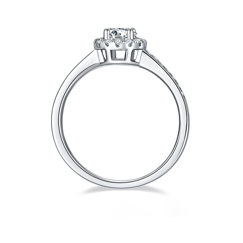 Halo 0.5Carat Moissanite Cathedral Engagement Ring