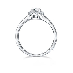 Halo 0.5Carat Moissanite Cathedral Engagement Ring