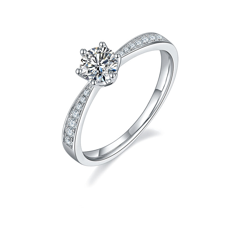 Cathedral 0.5Carat Moissanite Engagement Ring