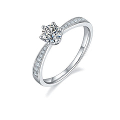 Cathedral 0.5Carat Moissanite Engagement Ring