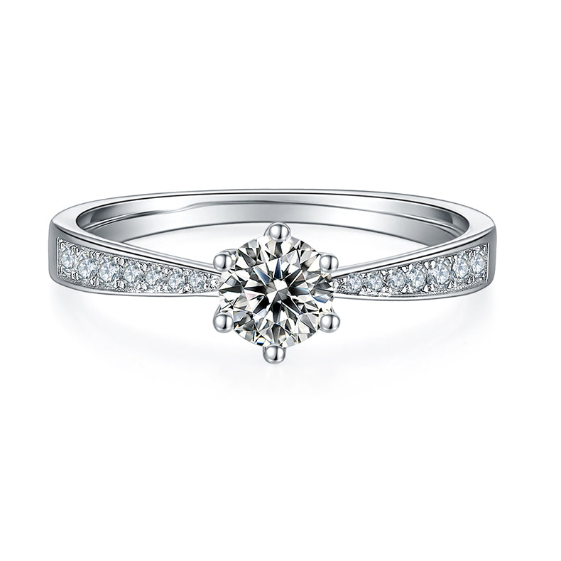 Cathedral 0.5Carat Moissanite Engagement Ring