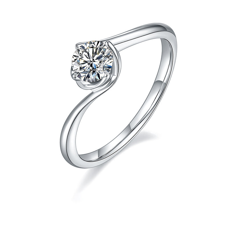 Embraced Arm 0.5Carat Moissanite Engagement Ring