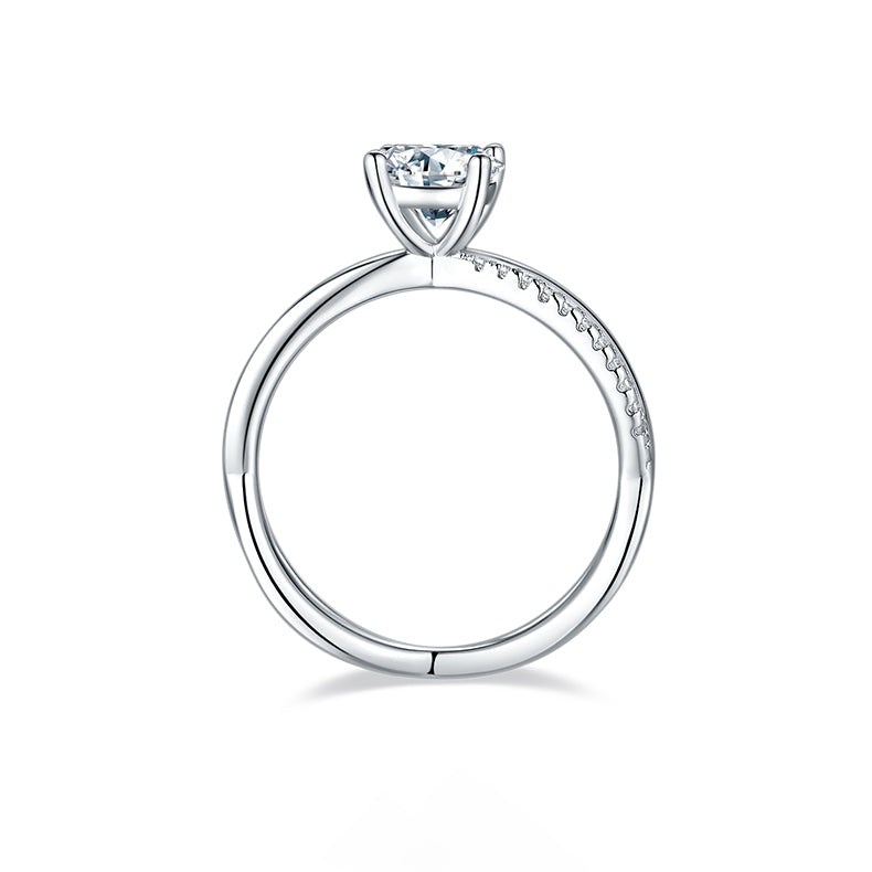 1.0Carat Round Moissanite Interlaced X Engagement Ring