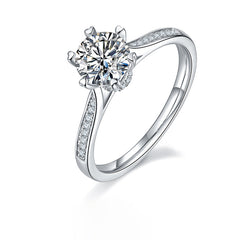 Cathedral Heart Shape Prongs 1.0Carat Moissanite Ring