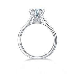 Cathedral Heart Shape Prongs 1.0Carat Moissanite Ring