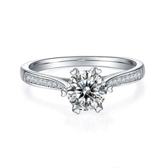 Cathedral Heart Shape Prongs 1.0Carat Moissanite Ring