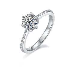 Cathedral 6 Prongs 1.0Carat Moissanite Engagement Ring