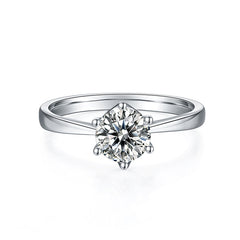 Solitaire 1.0Carat Round Moissanite Engagement Ring