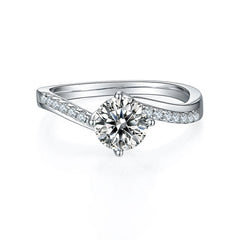 Cathedral Embraced Arm 1.0Carat Moissanite Engagement Ring