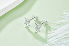 Moissanite Stars Plated Platinum Studs Earrings for Women