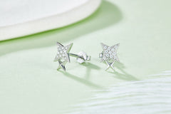 Moissanite Stars Plated Platinum Studs Earrings for Women