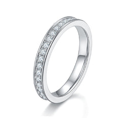 0.6CT Moissanite Full Eternity Band Plated Platinum Ring for Women