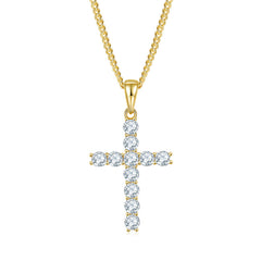 Classical Crucifix 4.0mm Moissanite Silver Necklace