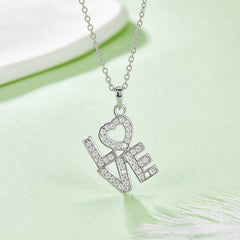 LOVE Letter Moissanite Silver Necklace