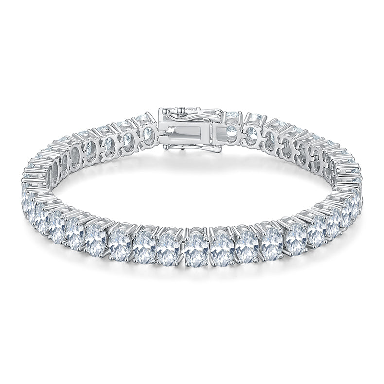 Tennis Chain 0.5 Carat Oval Cut Moissanite Bracelets