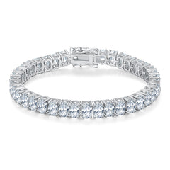 Tennis Chain 0.5 Carat Oval Cut Moissanite Bracelets