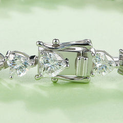 Tennis Chain 0.5 Carat Heart Shape Moissanite Bracelets