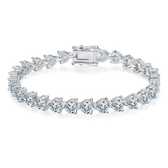 Tennis Chain 0.5 Carat Heart Shape Moissanite Bracelets