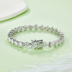 Tennis Chain 0.5 Carat Heart Shape Moissanite Bracelets